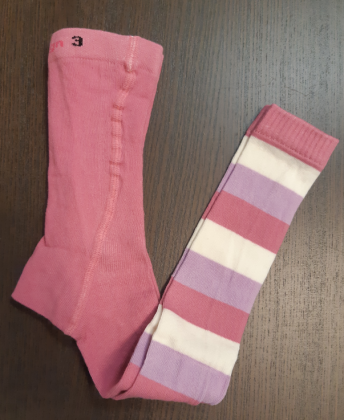 Dětské legíny proužkované Růžové