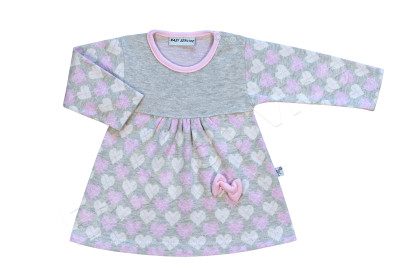 Šatičky s dlouhým rukávem a mašlí Srdíčka Baby Service