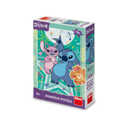 Puzzle Stitch Diamond 33x47cm + lepidlo + kamínky 200 dílků
