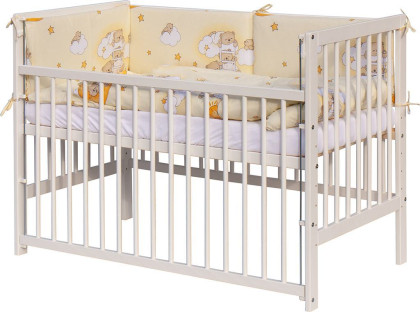 Dětská postýlka s kompletní výbavou 120 x 60 cm, mráček béžová Scarlett