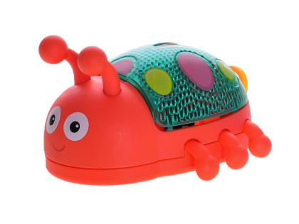 Beruška 10 cm jezdící na natažení se světlem 