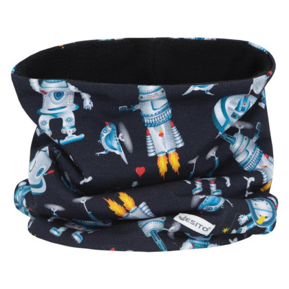 Dětský zimní nákrčník Esito Vesmírní roboti dark blue
