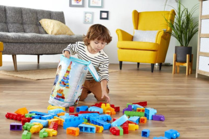 Mega Bloks velký pytel kostek - modrý (80 ks)