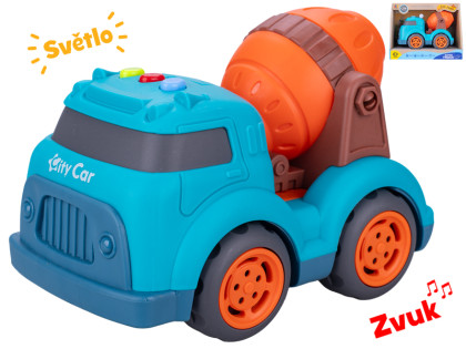 Auto stavební míchačka 17 cm volný chod na baterie se světlem a zvukem 18 m+