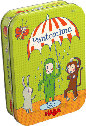 Mini hra pro děti Šarády Pantomima v kovové krabici Haba