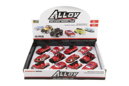 Auto hasiči kov/plast 7 cm na volný chod