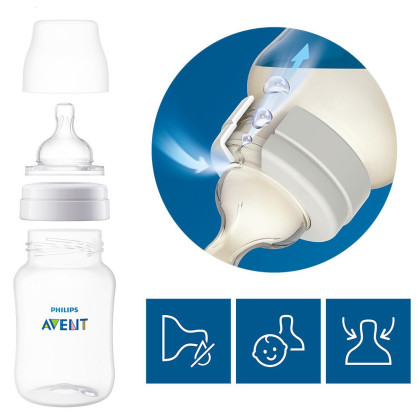 Dudlík na láhev Anti-colic novorozenecký průtok 0 m+, 2 ks Philips Avent