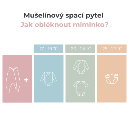 Mušelínový letní spací pytel s nohavicemi Sleepee Nature krémový