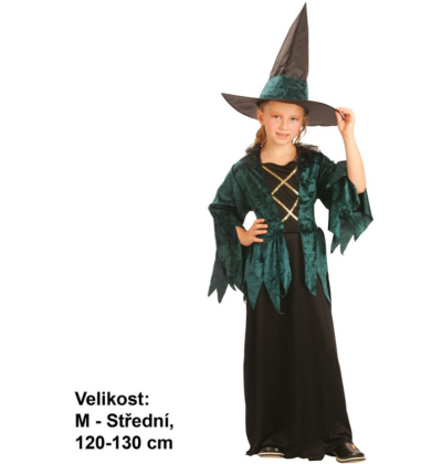 Kostým na karneval - čarodějnice, 120-130 cm