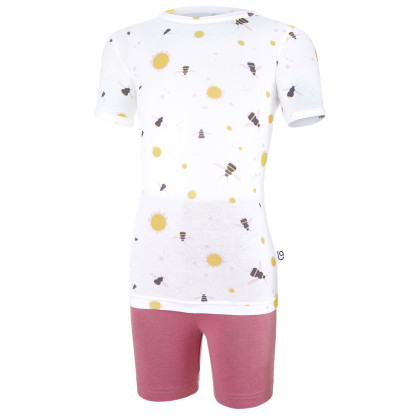 Souprava tenká dívčí KR Outlast® bílá čmeláci/tm.starorůžová Little Angel