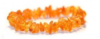 Jantarový náramek pro děti proti bolesti medové leštěné kousky