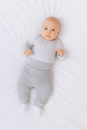 Zimní prošívané kalhoty z dutého vlákna buggy šedé Baby Service
