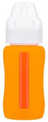 Kojenecká lahev skleněná 240 ml široká silikonový obal