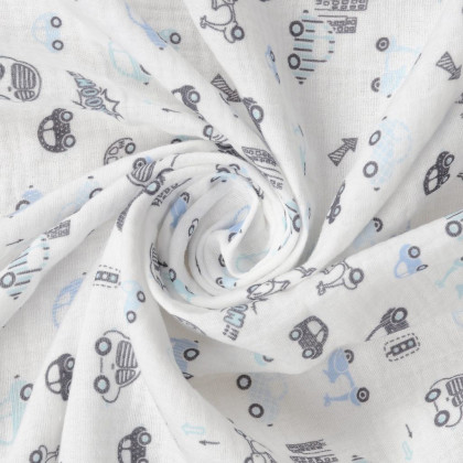 Mušelínové prostěradlo Design s gumou 60 x 120 cm BabyMatex