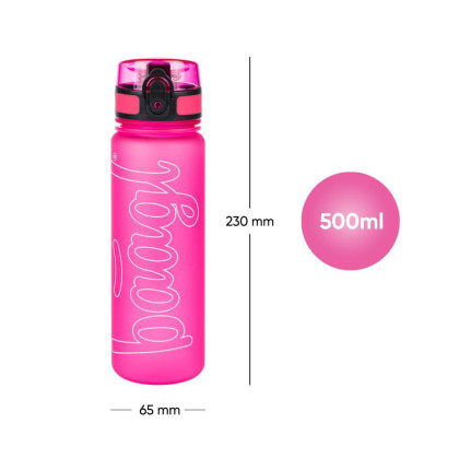 Tritanová láhev na pití Logo - růžová 500 ml Baagl