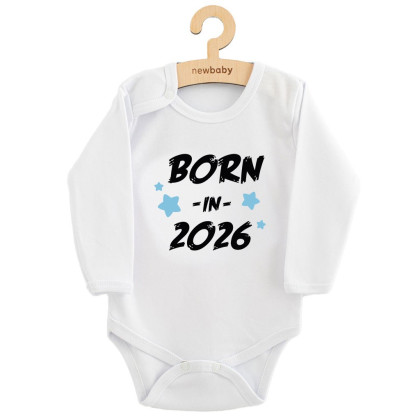 Dětské body s potiskem New Baby Born in 2026 blue