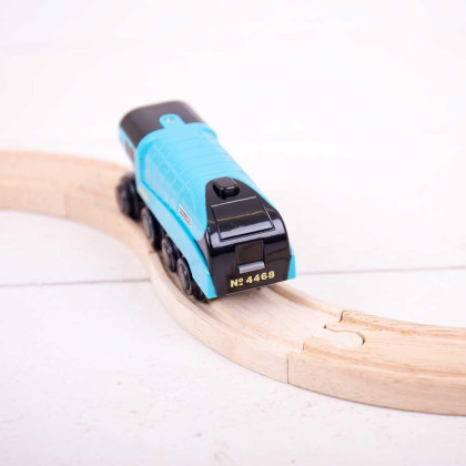 Elektrická lokomotiva Mallard modrá Bigjigs Rail