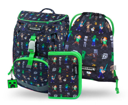 Set 3 Airy Minecraft: batoh, penál, sáček Baagl