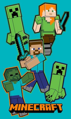 Dětský froté ručník do školky Minecraft Creeper 30 × 50 cm