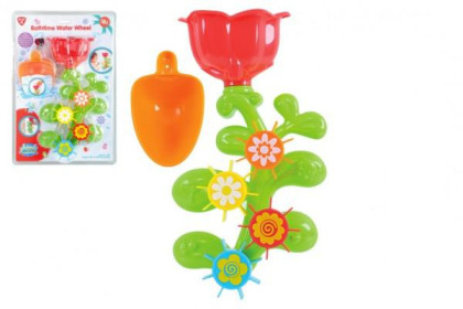 Mlýnek do vany kytička plast 32 cm s lopatkou na přísavky