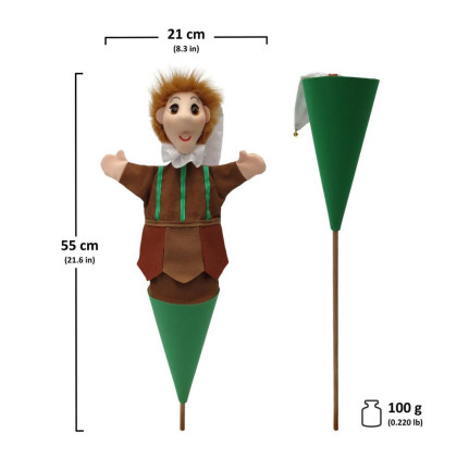 Kornoutový maňásek Kasperl 55cm 3v1