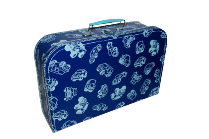 Kufřík modrý s autíčky 35 cm