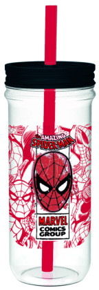 Sklenice plastová 670 ml, Spiderman