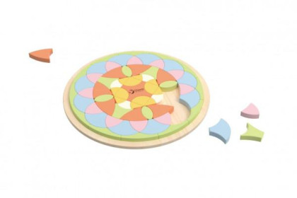 Skládanka/vkládačka mandala dřevo 71 ks