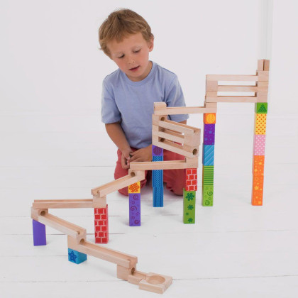 Dřevěná kuličková dráha barevná Bigjigs Toys