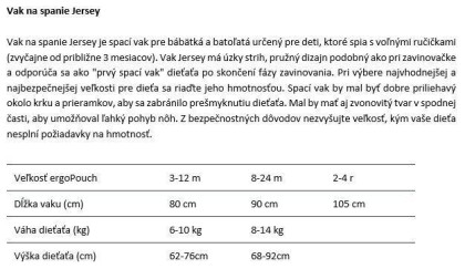 Vak na spaní organická bavlna Jersey Sage 2,5 tog