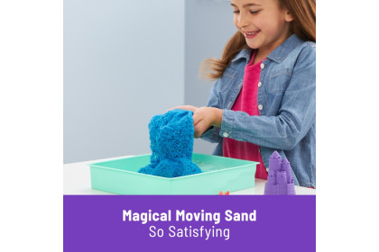 Krabice tekutého písku s podložkou modrá Kinetic Sand