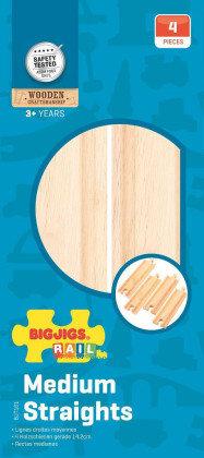 Střední rovné koleje 16 cm 4 ks Bigjigs Rail