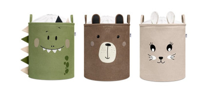 Koš na hračky XL se šňůrkou, skládací bavlněný / 63 l Sipo 