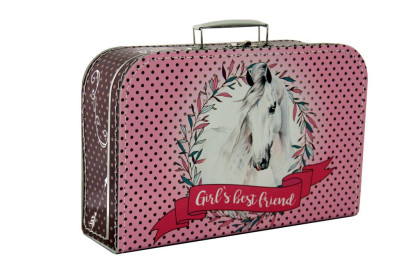 Kufřík kůň růžový 35 cm