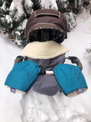 Nepromokavé rukavice na kočárek merino