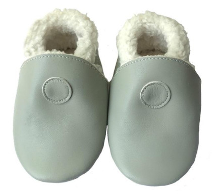 Kožené capáčky Barefoot Zimní Šedé Hopi Hop