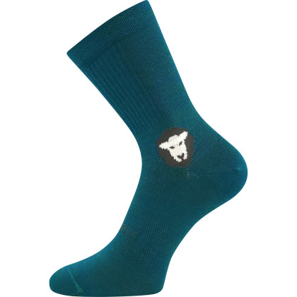 Ponožky dětské Barefootik merino se stříbrem modro-zelené (3 páry) 