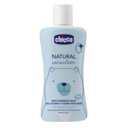 Šampon na vlasy a tělo Natural Sensation s aloe a heřmánkem 200 ml, 0 m+ Chicco