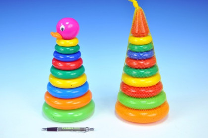 Skládanka pyramida s kroužky plast 28 cm