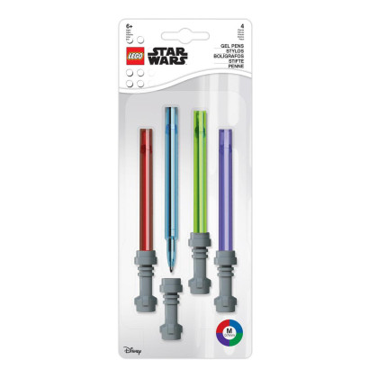 Set Gelových per, světelný meč LEGO Star Wars - 4 ks