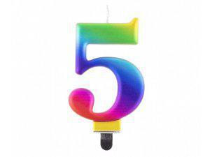 Svíčka dortová Galaxy barevná 8 cm