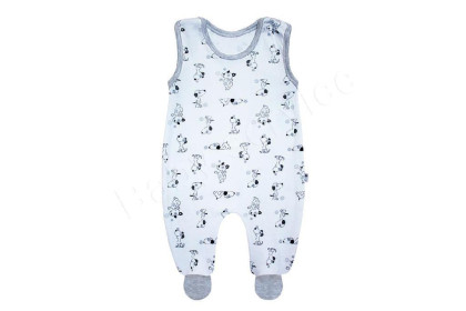 Bavlněné dupačky Pejsek Baby Service Šedý lem