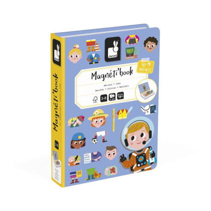 Magnetická kniha skládačka pro děti Povolání Magnetibook Janod