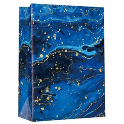Taška dárková M - Modrý mramor