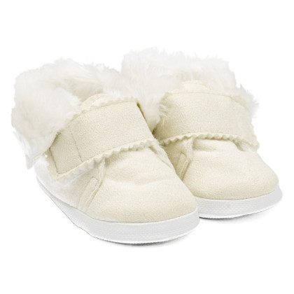 Kojenecké zimní semiškové capáčky New Baby béžové