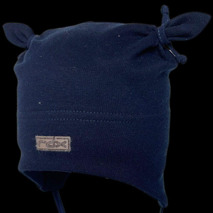 Chlapecká zavazovací čepice Modrá s oušky RDX
