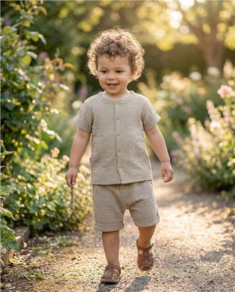 Kojenecká mušelínová košile s kraťasy linen New Baby