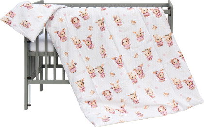 2dílné povlečení do postýlky Králíček 100 x 135 cm růžové Scarlett