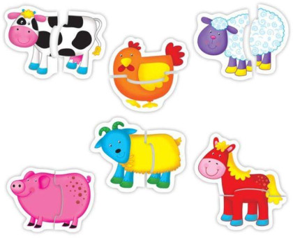 Puzzle pro nejmenší – zvířátka na farmě 2.