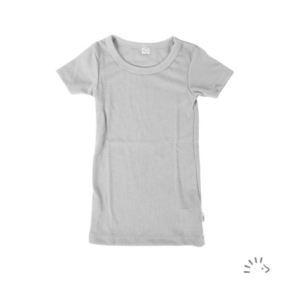 Dětské merino triko krátký rukáv - merino/hedvábí Iobio Sv. šedá